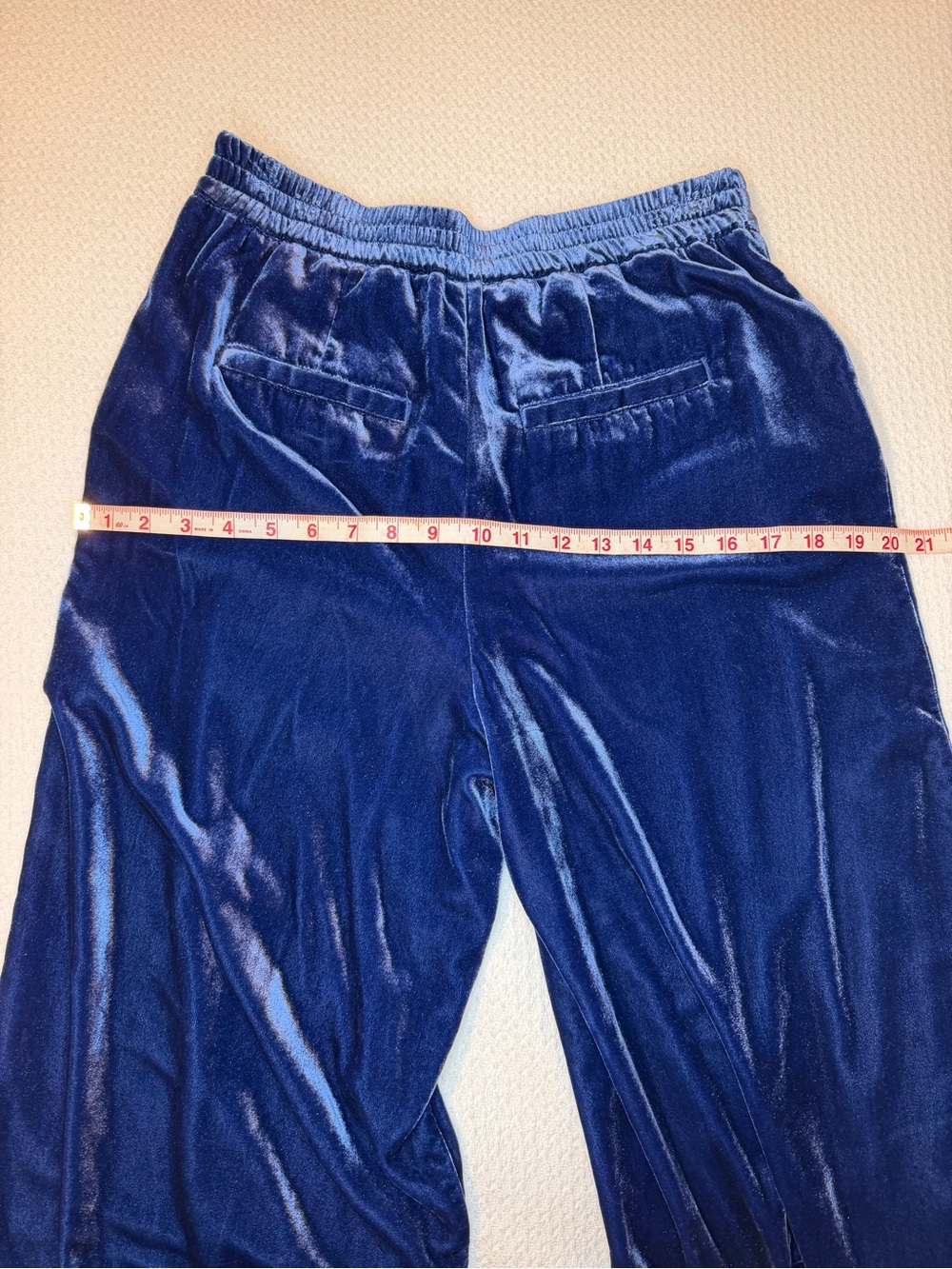 Wide Leg Velvet Pants by Anthropologie Deep Navy in Size Small - Picture 10 of 12